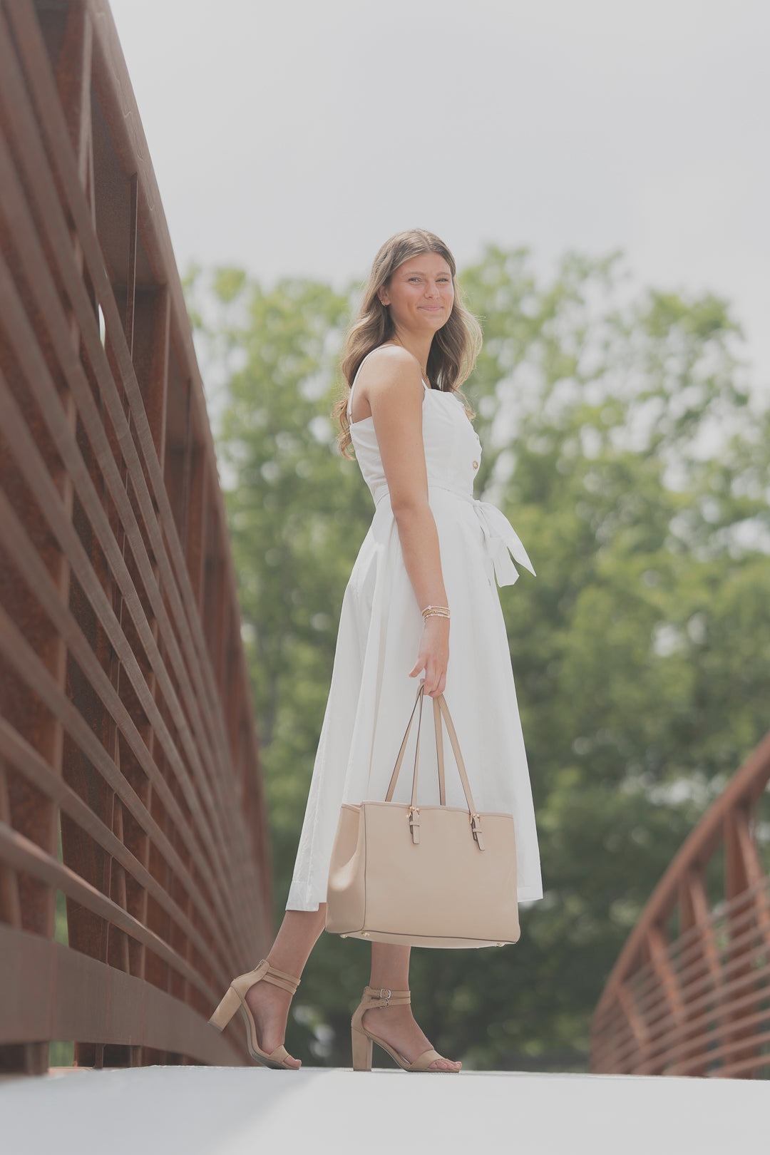 A Solid Woven Midi Dress