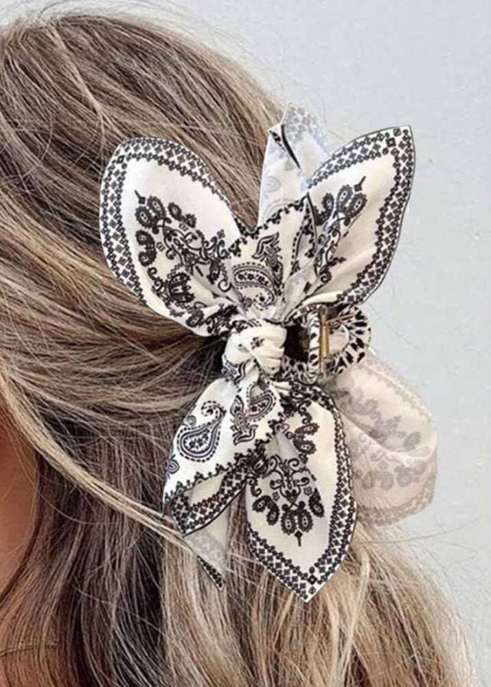 Double Sided Cashew Fower Heart-shaped Bow Hair Clip