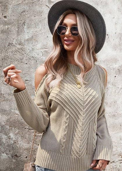 Chic Shoulder Cutout Sweater