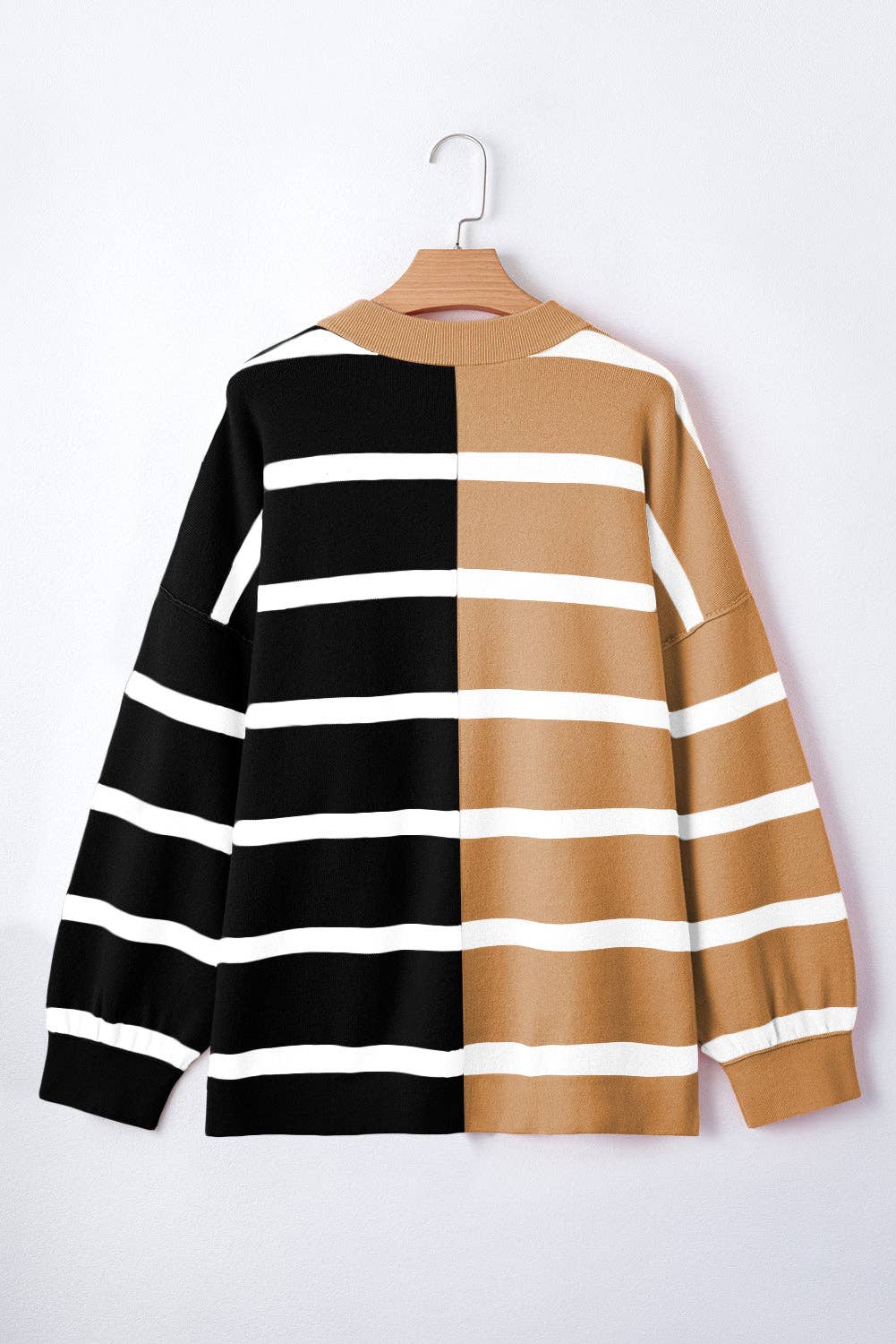 Stripe Colorblock Oversized Sweater