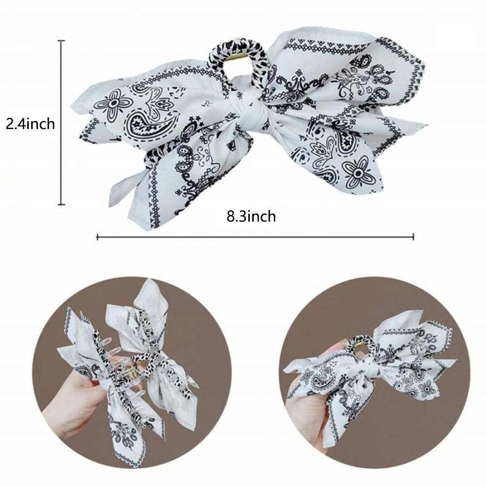 Double Sided Cashew Fower Heart-shaped Bow Hair Clip