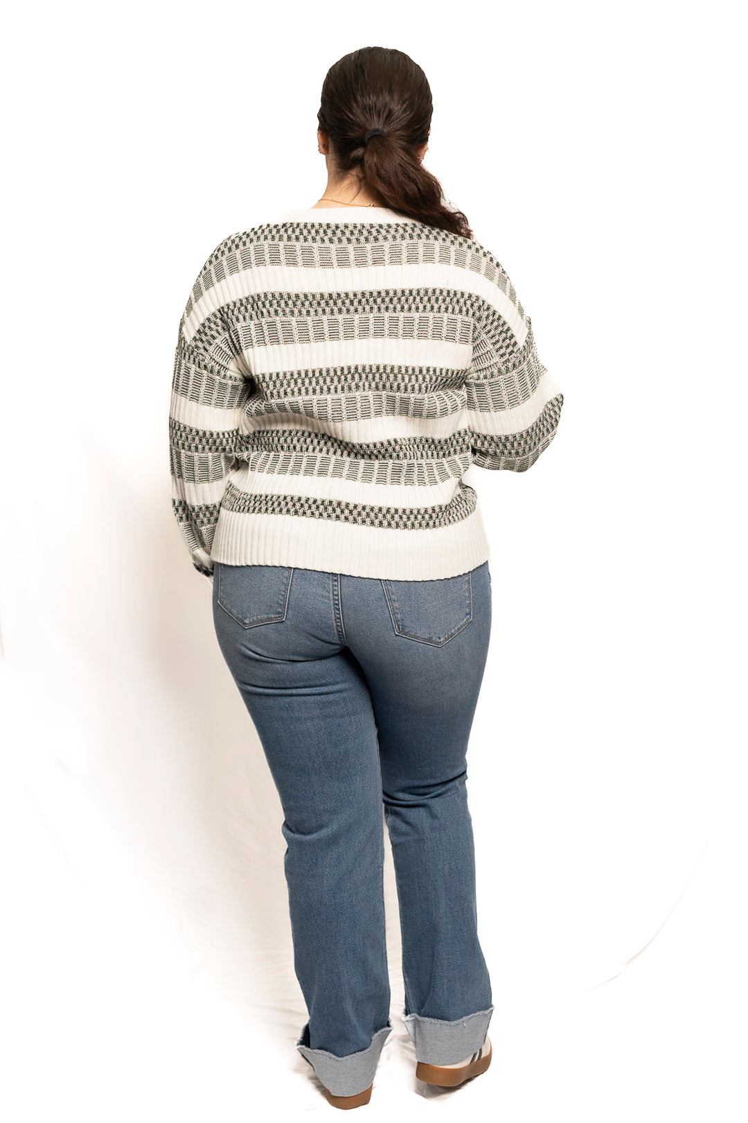 Round Neck Thick Double Striped Sweater