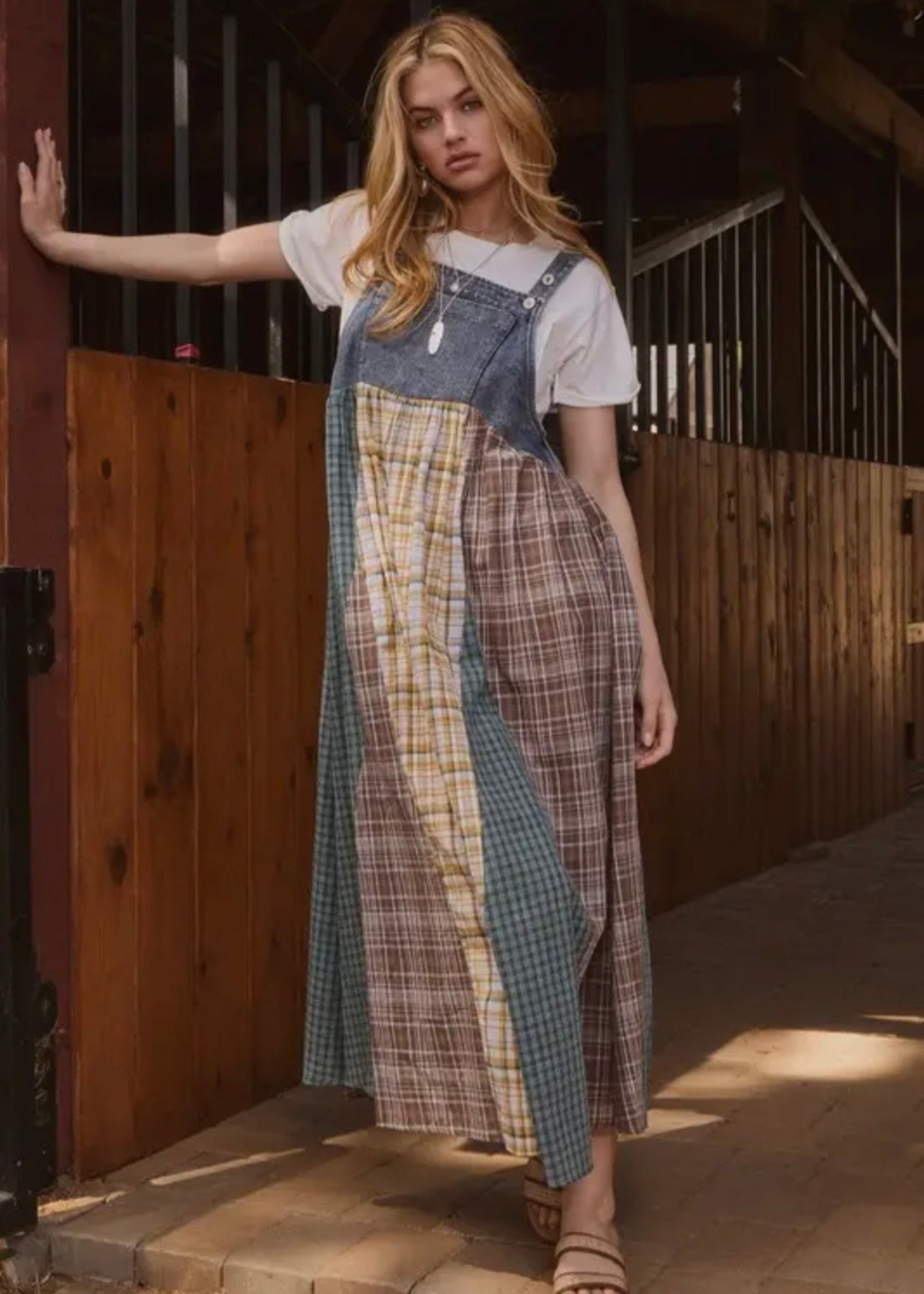 Plaid Overall Maxi