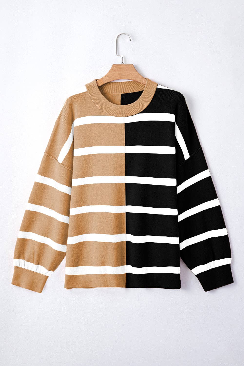 Stripe Colorblock Oversized Sweater