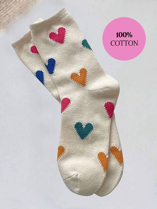 Heart Pattern Casual Socks